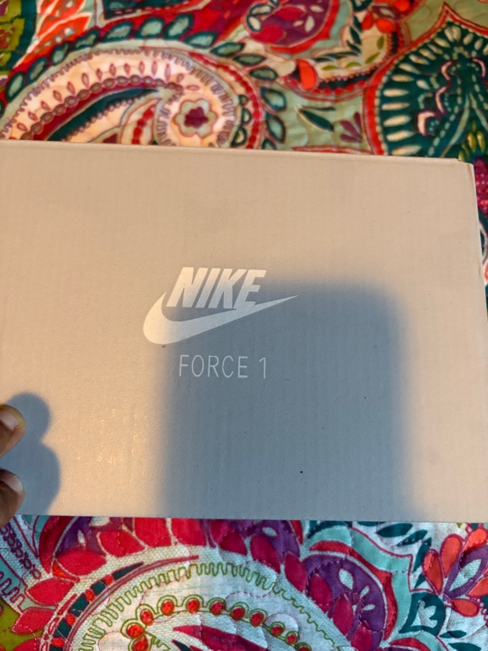 Nike White Force 1 Shoe Box with Silver Logo